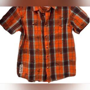 Coach Orange and Blue Plaid Shirt